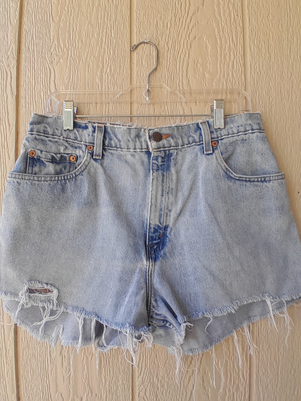 Levi's Light Wash Distressed Denim Cutoff Shorts